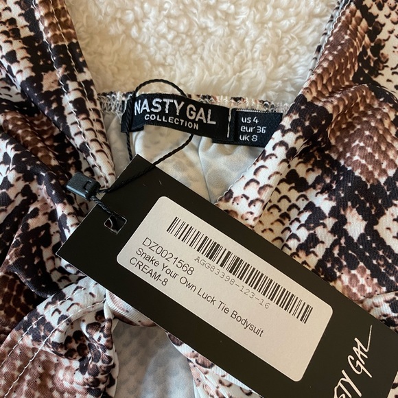 Nasty Gal - Snake Your Own Luck Tie Bodysuit - Picture 3 of 3